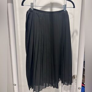 NWOT J. Crew Classic Black Pleated A-Line Midi Skirt
